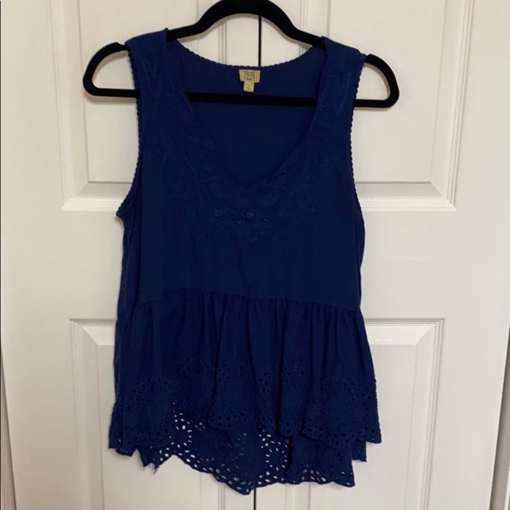 True Craft Embroidered Blouse Blue
